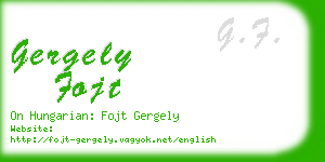 gergely fojt business card